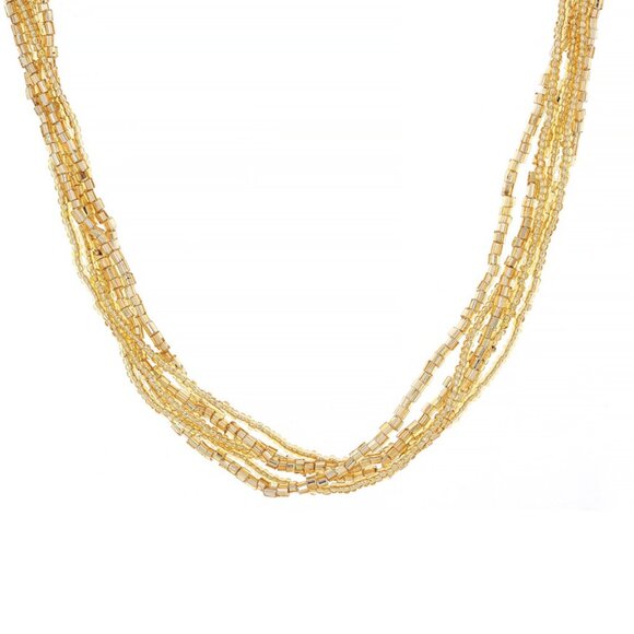 NIB - Il Murano di Francesca Yellow Murano Glass 6-Strand Beaded Necklace – 20" - Picture 1 of 10